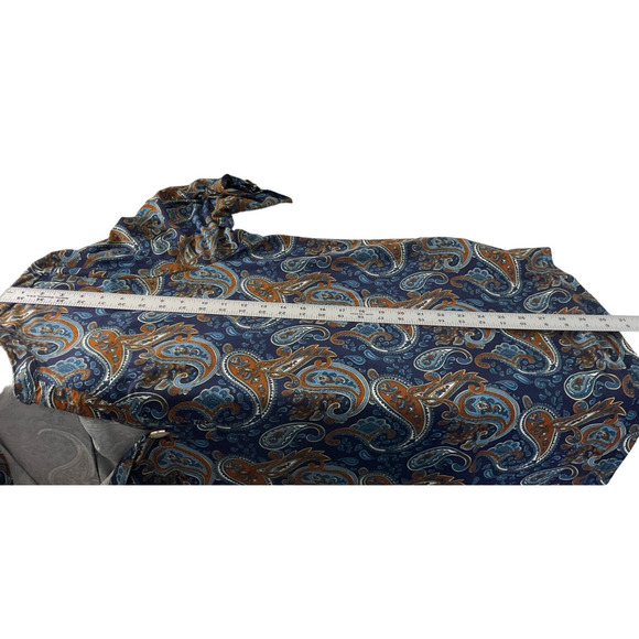 Lienridy Women's 4X Blue Orange Tunic Blouse Top Paisley Print Long Sleeve New - Picture 6 of 11